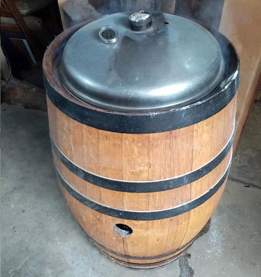 Custom Oak Barrel Smoker - Big George Custom Smokers